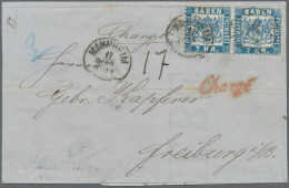 Baden - Marken Und Briefe: 1868, 7 Kr. Blau, Mehrfachfrankatur Von Zwei Exemplar - Andere & Zonder Classificatie