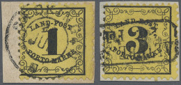 Baden - Landpostmarken: 1862, 1 Kr. Schwarz Auf Mittelgelb Bzw. 3 Kr. Schwarz Au - Autres & Non Classés