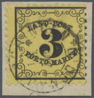 Baden - Landpostmarken: 1862, Landpost-Portomarke 3 Kreuzer Schwarz Auf Dunkelge - Otros & Sin Clasificación