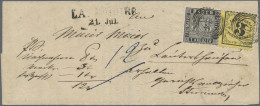 Baden - Landpostmarken: 1864, Nachnahmebrief Aus Ladenburg Nach Edingen, Frankie - Autres & Non Classés