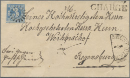 Bayern - Marken Und Briefe: 1850, 3 Kreuzer Blau, Platte 2, Entwertet Mit Geschl - Autres & Non Classés