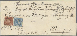 Bayern - Marken Und Briefe: 1850, 3 Kr Blau, Platte 5 Und 6 Kr Braun, Typ II, Pl - Other & Unclassified