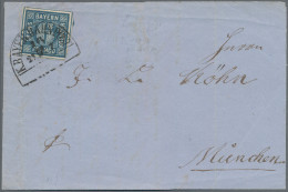 Bayern - Marken Und Briefe: 1862, 6 Kr. Blau, Zwei Briefvorderseiten Je Mit Einz - Otros & Sin Clasificación