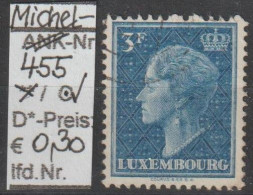 1951 - LUXEMBURG - FM/DM "Großherzogin Charlotte" 3 Fr Graublau  - O  Gestempelt - S. Scan (lux 455o) - 1948-58 Charlotte De Profil à Gauche