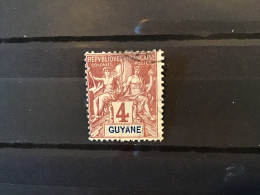 French Guiana/Guyana 1892 4c Brown Tablet Used SG 40 Yv 32 Sc 34 - Oblitérés