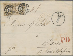 Bayern - Marken Und Briefe: 1868, Wappen Geschnitten 6 Kr. Braun, Zwei Farbfrisc - Other & Unclassified
