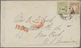 Bayern - Marken Und Briefe: 1873, 9 Kr. Mit 1 Kr. Grün, Beide Wz. Enge Rauten, A - Autres & Non Classés