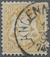 Bayern - Marken Und Briefe: 1873, 10 Kr. Mattgelb, Wz. X, Sauber Gestempeltes Ka - Andere & Zonder Classificatie