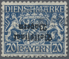 Bayern - Dienstmarken: 1919, 10 Pfg Ultramarin Mit Seltenem KOPFSTEHENDEM Aufdru - Sonstige & Ohne Zuordnung