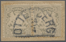 Bayern - Portomarken: 1883, 10 Pfg. Grau, Wz. "senkrechte Wellenlinien", Farbfri - Other & Unclassified