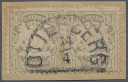 Bayern - Portomarken: 1883, 10 Pfg. Grau, Wz. "senkrechte Wellenlinien", Farbfri - Otros & Sin Clasificación