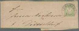 Bayern - Ganzsachen: 1874, Streifband 1 Kr. Grün Gebraucht Ab NÜRNBERG Nach Düss - Autres & Non Classés