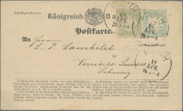 Bayern - Ganzsachen: 1875, Ganzsachenkart 2 Kr. Graugrün Mit Zusatzfrankatur 1 K - Other & Unclassified