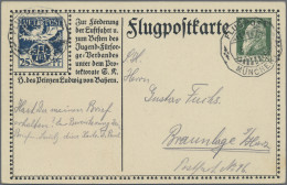 Bayern - Ganzsachen: 1912, Flugpostkarte 5 Pfg. Luitpold + 25 Pfg. "BAEC", Beide - Other & Unclassified