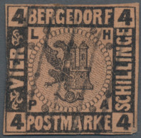 Bergedorf - Marken Und Briefe: 1861, 4 Sch. Schwarz Auf Mattbraunorange, Saubere - Bergedorf