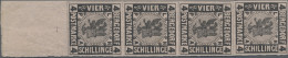 Bergedorf - Marken Und Briefe: 1861, 4 Schilling Schwarz Auf Rosachamois, PROBED - Bergedorf