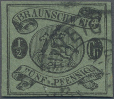 Braunschweig - Marken Und Briefe: 1863, 1/2 Gr / 5 Pf Wappen In Tadelloser, Voll - Brunswick