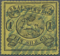 Braunschweig - Marken Und Briefe: 1864, VERSUCHSDURCHSTICH, 1 Sgr. Schwarz Auf L - Brunswick
