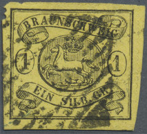 Braunschweig - Marken Und Briefe: 1861: 1 Sgr Auf Gelb Mit Allseits Vollständige - Braunschweig