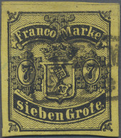 Bremen - Marken Und Briefe: 1860, 7 Gr Schwarz Auf Dickerem Papier, Sauber Entwe - Bremen