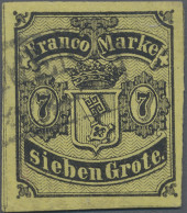Bremen - Marken Und Briefe: 1860, 7 Gr Schwarz Auf Dünnerem Papier, Sauber Entwe - Bremen