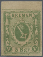 Bremen - Marken Und Briefe: 1859, 5 Sgr Dunkelolivgrün, Postfrisch, Einwandfreie - Brême