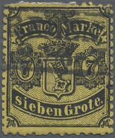 Bremen - Marken Und Briefe: 1867 7 Gr. Schwarz Auf Gelb, Gez. L 13, Mit Plattenf - Bremen