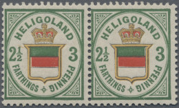 Helgoland - Marken Und Briefe: 1876, 2½ F/3 Pfg, Dunkelgrün/gelb/zinnoberrot, Er - Héligoland