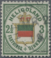 Helgoland - Marken Und Briefe: 1877, 2 1/2 F/3 Pf Dkl'grün/zinnoberrot/gelb, Ent - Héligoland