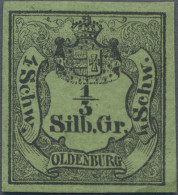 Oldenburg - Marken Und Briefe: 1852, Wappen-Ausgabe 1/3 Sgr Schwarz Auf Grünoliv - Oldenbourg