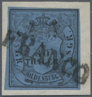 Oldenburg - Marken Und Briefe: 1852, 1/30 Thaler, Auf Briefstück übergehend Entw - Oldenburg