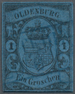 Oldenburg - Marken Und Briefe: 1859, 1 Gr. Indigo, Die Seltenste Farbnuance, Tie - Oldenbourg