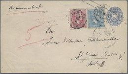Preußen - Ganzsachen: 1863, 1 Sgr. Mit 2 Sgr. Hellblau Auf Ganzsachenumschlag Wa - Other & Unclassified