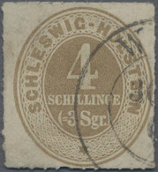 Schleswig-Holstein - Marken Und Briefe: 1865, Ziffer Im Oval, 4 S Ockerbraun, En - Sonstige & Ohne Zuordnung