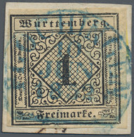 Württemberg - Marken Und Briefe: 1851, 1 Kr. Schwarz Auf Hellsämisch, Prachtbrie - Other & Unclassified