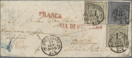 Württemberg - Marken Und Briefe: 1851, 1 Kr. Schwarz Auf Sämisch, Type III, Zwei - Other & Unclassified