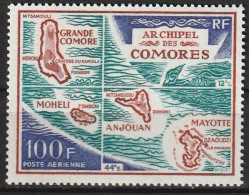 Comores Carte De L Archipel Poste Aérienne N°36 **neuf - Aéreo