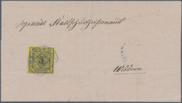 Württemberg - Marken Und Briefe: 1851, 3 Kr. Schwarz Auf Hellgelb, Type I, Klein - Sonstige & Ohne Zuordnung