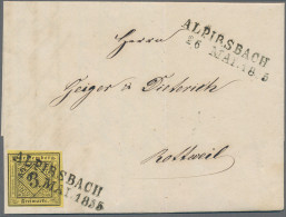 Württemberg - Marken Und Briefe: 1851,3 Kr Schwarz Auf Gelb, Type V übergehend E - Otros & Sin Clasificación