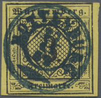 Württemberg - Marken Und Briefe: 1851, 3 Kr. Schwarz Auf Dunkelgelb, Type IVb, M - Otros & Sin Clasificación