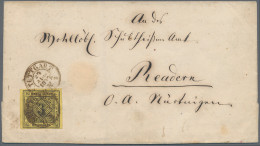 Württemberg - Marken Und Briefe: 1851, 3 Kr. Schwarz Auf Ockergelb, Type V, Alls - Other & Unclassified