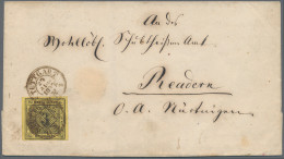 Württemberg - Marken Und Briefe: 1851, 3 Kr. Schwarz Auf Ockergelb, Type V, Alls - Autres & Non Classés