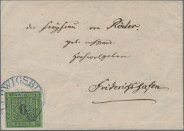 Württemberg - Marken Und Briefe: 1852, 6 Kr Schwarz Auf Gelbgrün, Auf Brief, übe - Otros & Sin Clasificación