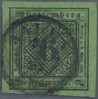 Württemberg - Marken Und Briefe: 1851, 6 Kr Schwarz/lebhaftgrün, Allseits Breitr - Autres & Non Classés
