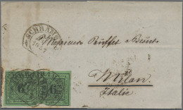 Württemberg - Marken Und Briefe: 1857, 6 Kr. Schwarz Auf Blaugrün, Zwei Farbfris - Andere & Zonder Classificatie