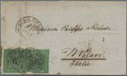 Württemberg - Marken Und Briefe: 1857, 6 Kr. Schwarz Auf Blaugrün, Zwei Farbfris - Other & Unclassified