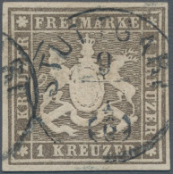 Württemberg - Marken Und Briefe: 1857, 1 Kr. Hellgraubraun, Amtlicher Neudruck, - Otros & Sin Clasificación