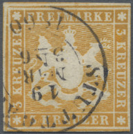 Württemberg - Marken Und Briefe: 1957, 3 Kr Orangegelb, Mit Fehlendem Siedenfade - Sonstige & Ohne Zuordnung