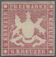 Württemberg - Marken Und Briefe: 1857, 9 Kr. Karminrosa, Farbfrisches Exemplar I - Other & Unclassified