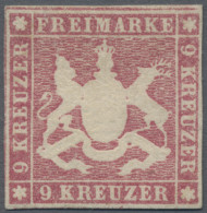 Württemberg - Marken Und Briefe: 1857, 9 Kr. Karminrosa, Farbfrisches Exemplar I - Autres & Non Classés